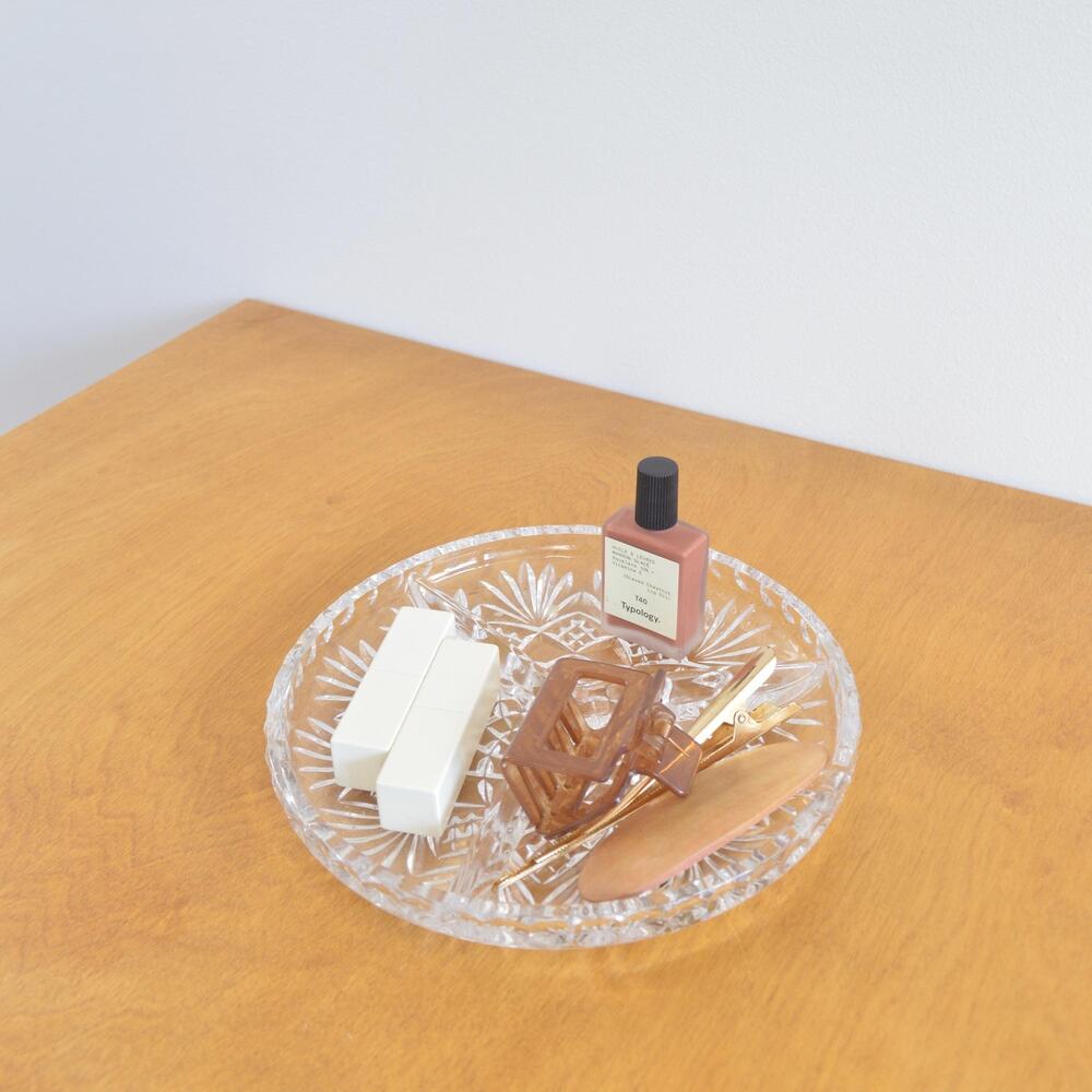 three sectioned genuine crystal tray